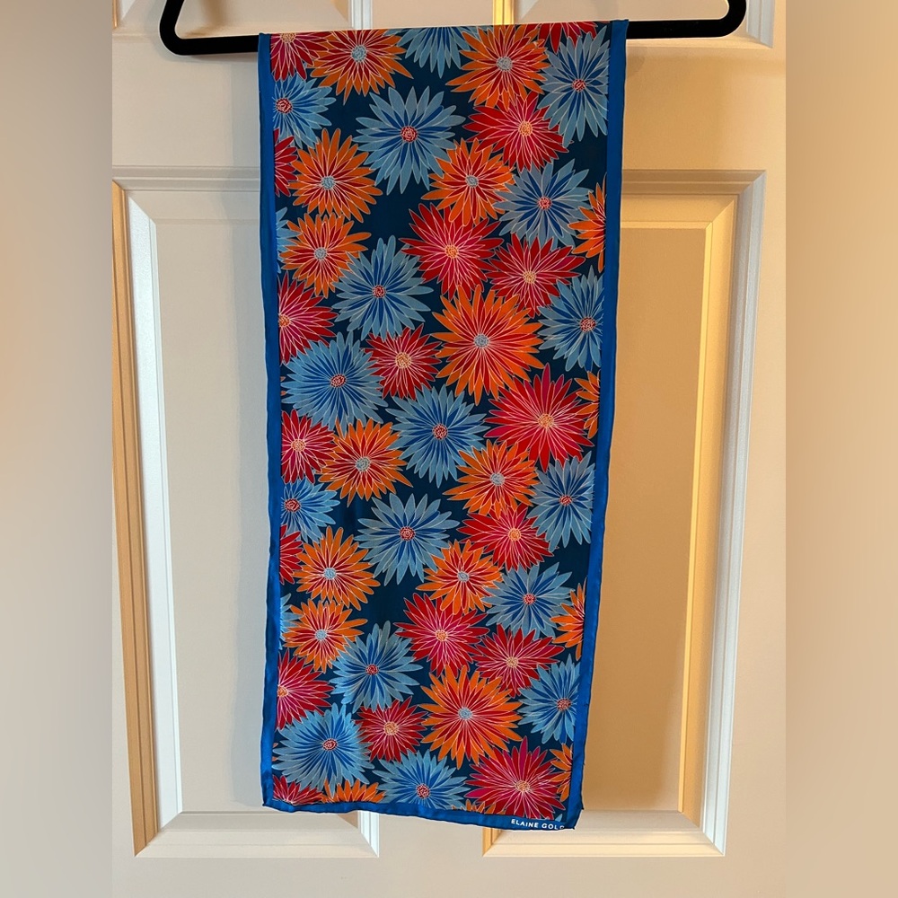 Elaine Gold floral silk scarf